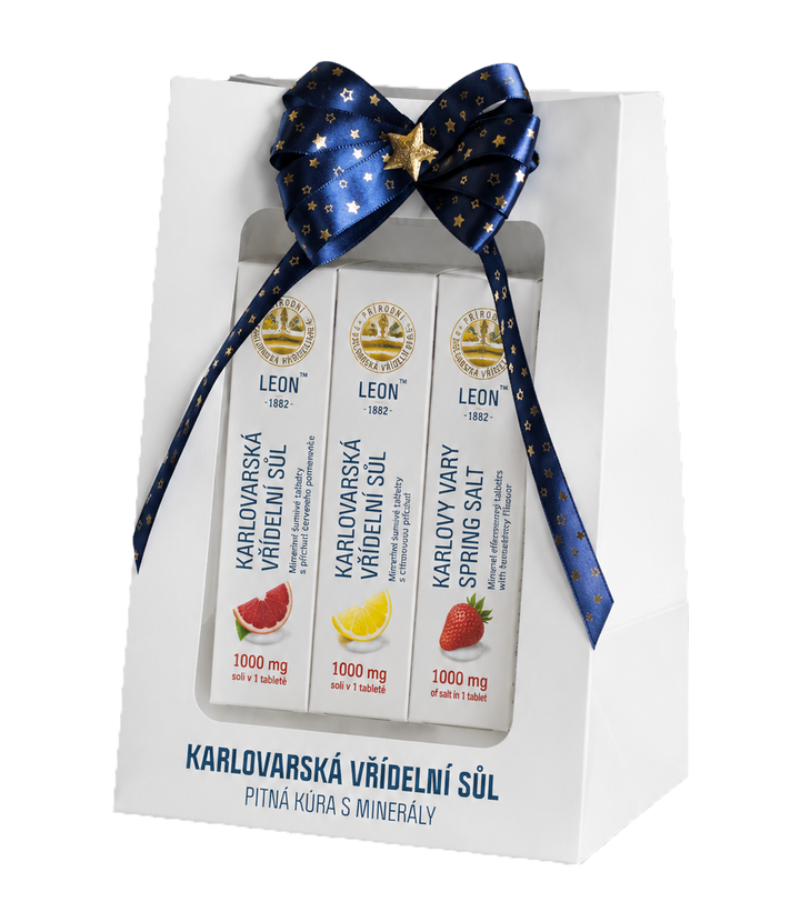 Elegantní balení - kombinace LEON Šumivé tablety 1000 mg / 3 x 20 ks – Dárková taška