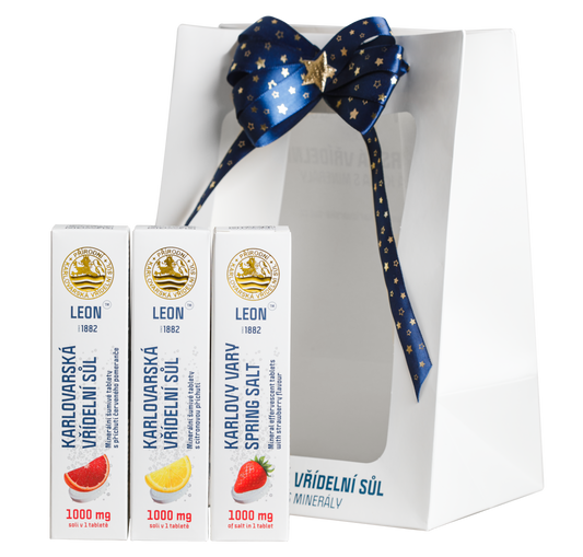Elegantní balení - kombinace LEON Šumivé tablety 1000 mg / 3 x 20 ks – Dárková taška