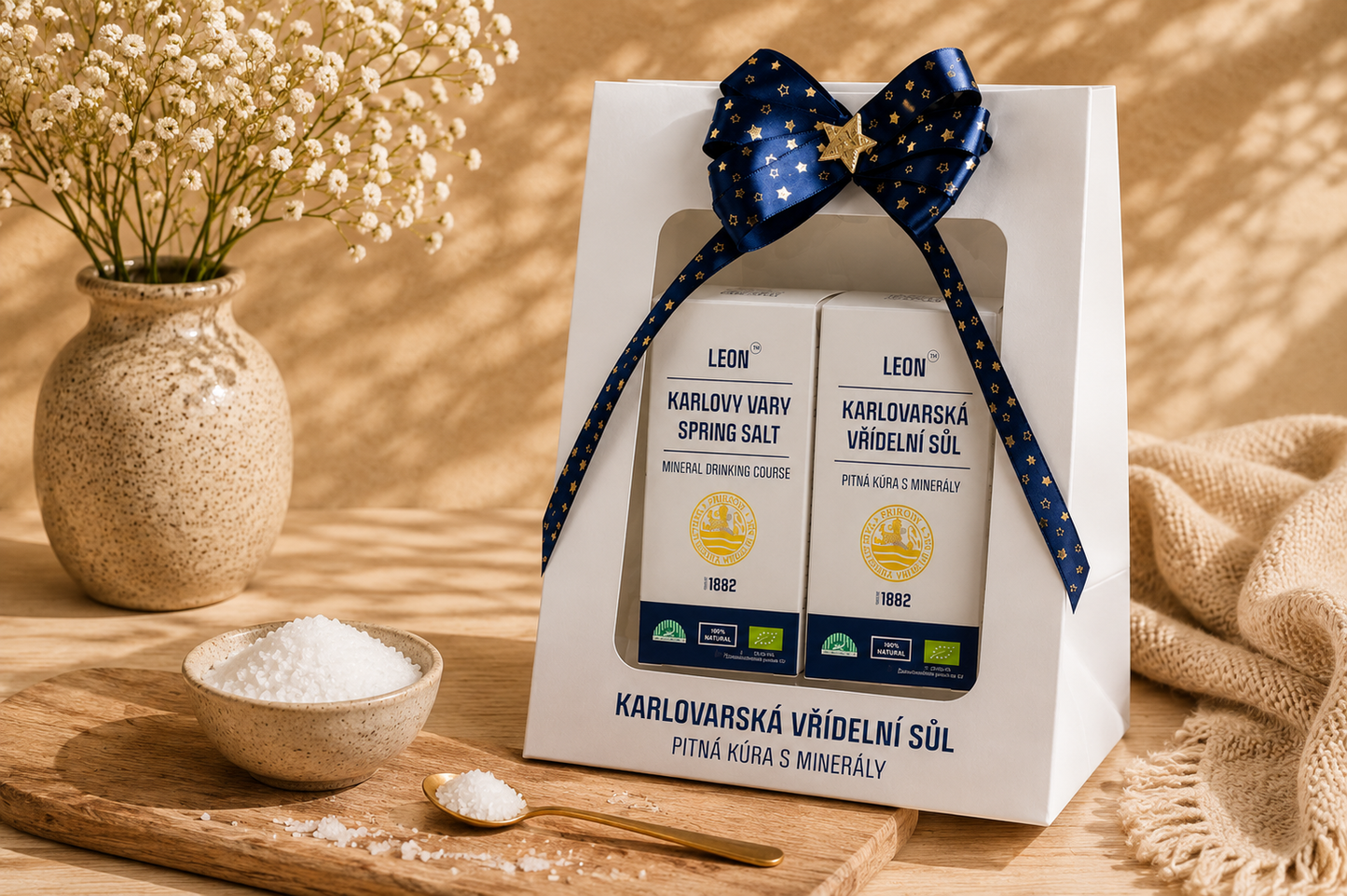 Elegantní balení - 2x Karlovarská pitná vřídelní  sůl 100g