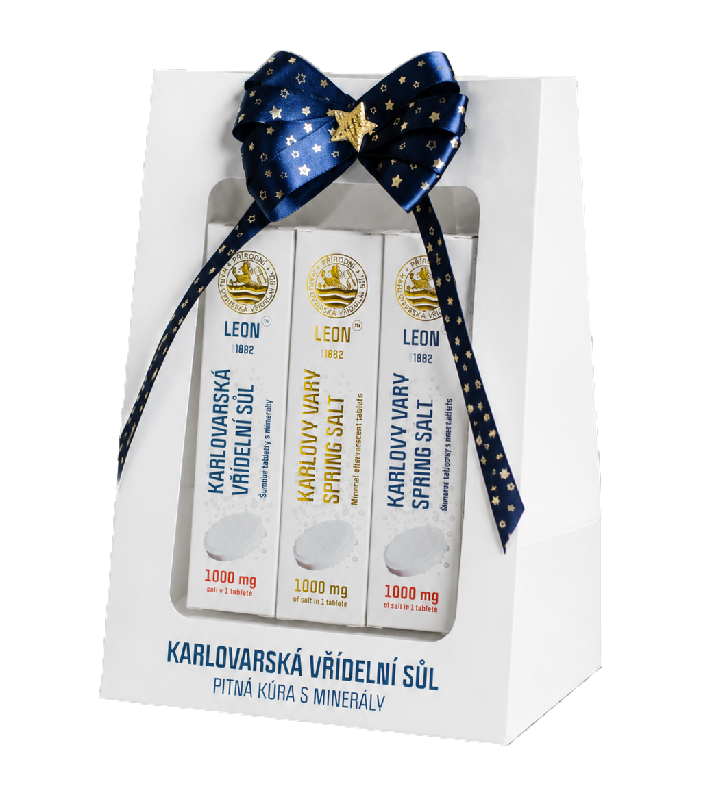 Elegantní balení Natural - kombinace LEON Šumivé tablety 1000 mg / 3 x 20 ks – Dárková taška