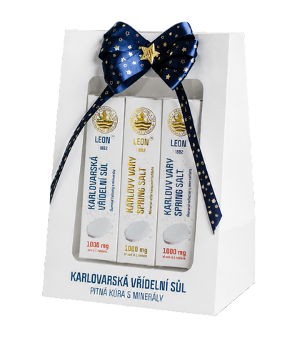 Elegantní balení Natural - kombinace LEON Šumivé tablety 1000 mg / 3 x 20 ks – Dárková taška