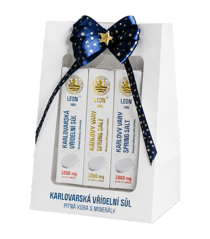Elegantní balení Natural - kombinace LEON Šumivé tablety 1000 mg / 3 x 20 ks – Dárková taška