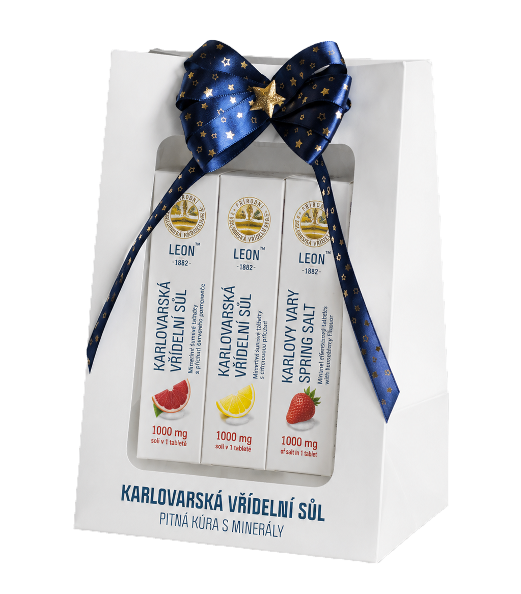 Elegantní balení - kombinace LEON Šumivé tablety 1000 mg / 3 x 20 ks – Dárková taška